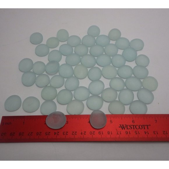 Glass Pebbles Frosted Aqua Gems Mosaic Tiles Marbles Vase Filler 10 oz - Picture 2 of 2